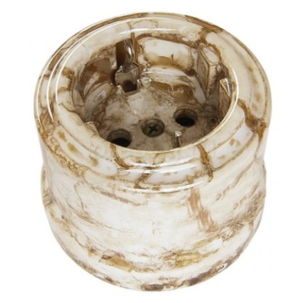 Розетка с заземлением Bironi Лизетта , керамика мрамор