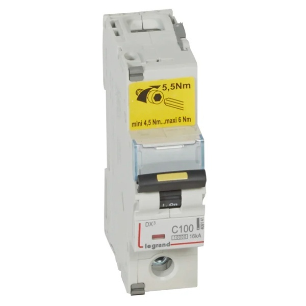 Автоматический выключатель Legrand DX3 1П C100A 10kA/16kA 1,5 модуля (автомат) (автомат электрический)