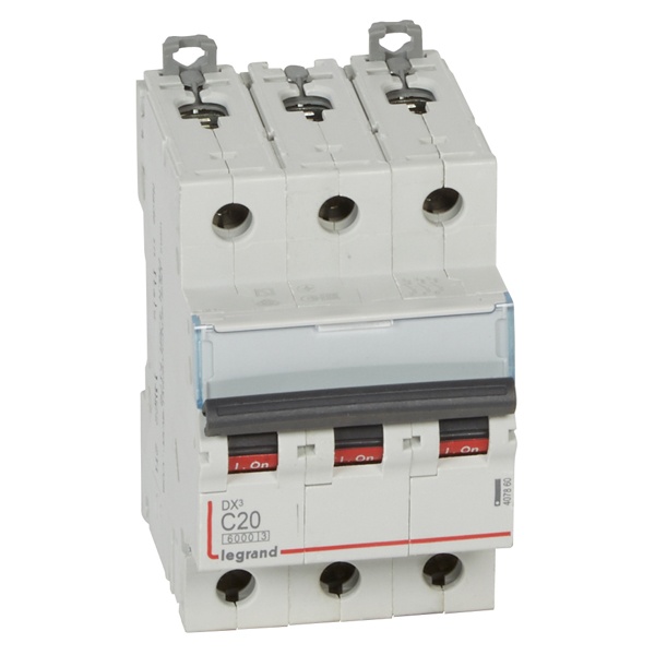Автоматический выключатель Legrand DX3 3П C20A 6/10kA 3 модуля (автомат) (автомат электрический)
