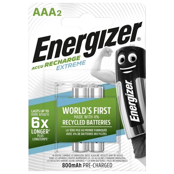 Аккумулятор AAA HR03 1.2V 800мАч Energizer Extreme Rech (упаковка 2шт)