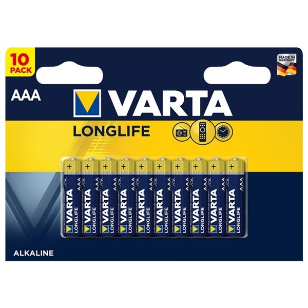 Батарейка VARTA LONGLIFE AAA (упаковка 10шт) 04103101461