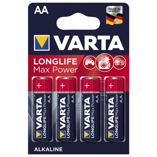 Батарейка VARTA LONGLIFE MAX POWER LR6 AA (упаковка 4шт) 04706101404