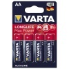 Батарейка VARTA LONGLIFE MAX POWER LR6 AA (упаковка 4шт) 04706101404