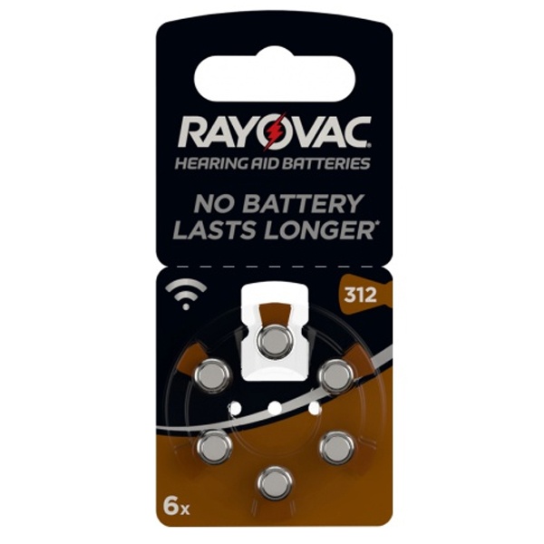 Батарейки 312/PR41 1.45V VARTA RAYOVAC ACOUSTIC для слуховых аппаратов (упаковка 6шт) 04607945416