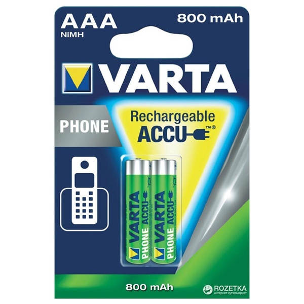 Аккумулятор AAA HR03 1.2V 800мАч VARTA Phone Power (упаковка 2шт) 4008496330867