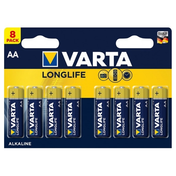 Батарейки VARTA LONGLIFE AA (упаковка 8шт) 04106101418