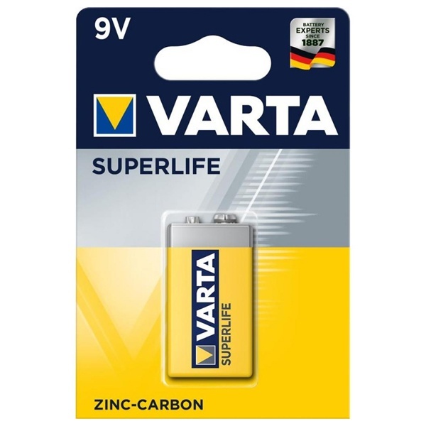 Батарейка Крона VARTA SUPERLIFE 9V (упаковка 1шт) 02022101411
