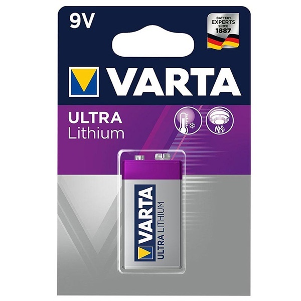Батарейка Крона VARTA LITHIUM/ULTRA LITHIUIM 9V (упаковка 1шт) 06122301401