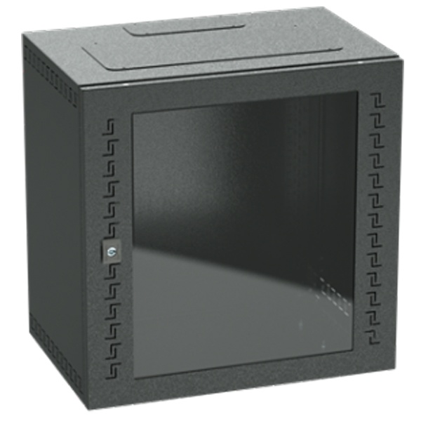 Шкаф телекоммуникационный навесной IT-STI 9U (500х600х400) дверь со стеклом черный DKC