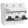 Автоматический выключатель 3P 125А (C) 10kA ВА 47-100 EKF Basic (автомат электрический)