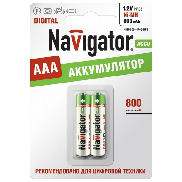 Аккумулятор AAA HR03 1.2V 800mAh Navigator 94 461 NHR-800-HR03-BP2