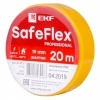 Изолента ПВХ 19мм х 20м (-50..+80) 6кВ серии SafeFlex желтая EKF