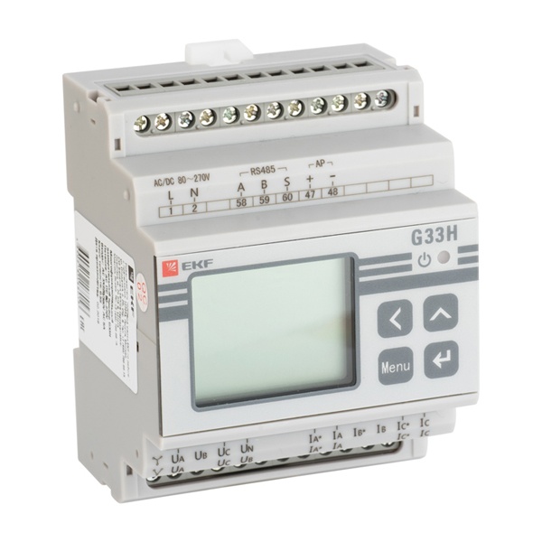 Многофункциональный измерительный прибор G33H с жидкокристалическим дисплеем на DIN-рейку EKF