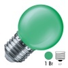 Лампа светодиодная Navigator 71 828 NLL-G45-1-230-G-E27 1W 230V шарик зеленый