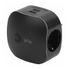 Тройник SP-3e-USB-BLACK 3 гнезда 220V + 2xUSB 2100mA c заземлением со шт (черный) ЭРА 5056306087677