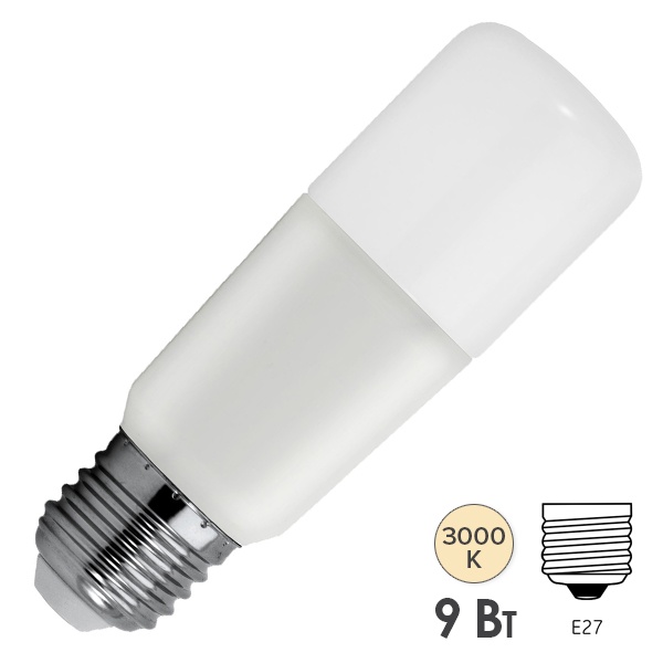 Лампа Tungsram LED T38 9W/830 STIK 220-240V E27 BX 810lm d38x115.5mm