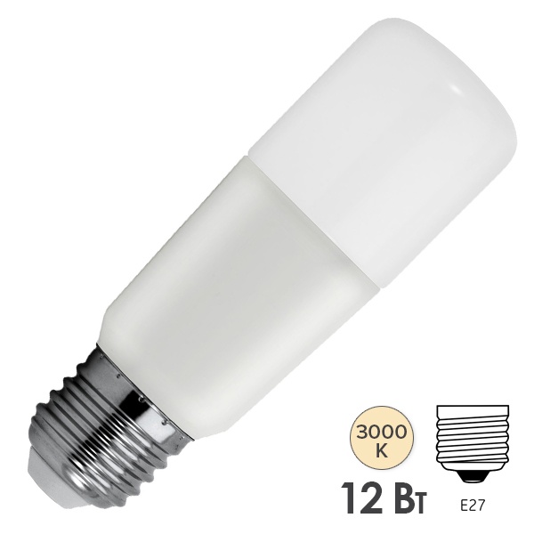 Лампа Tungsram LED T45 12W/830 STIK 220-240V E27 BX 1055lm d45x137.5mm