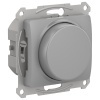 Светорегулятор (диммер) поворотно-нажимной 315Вт LED RC механизм SE Glossa, алюминий