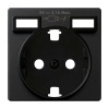 Накладка для розетки Schuko с зарядным устройством 2хUSB Simon 82 Concept черный матовый