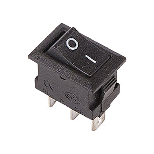Выключатель клавишный 250V 3А (3с) ON-ON черный Micro REXANT