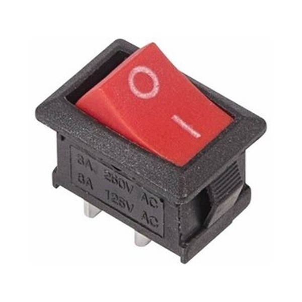 Выключатель клавишный 250V 6А (2с) ON-OFF красный Mini REXANT