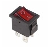 Выключатель клавишный 250V 6А (4с) ON-OFF красный с подсветкой Mini REXANT