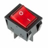 Выключатель клавишный 250V 25 А (4с) ON-OFF красный с подсветкой REXANT