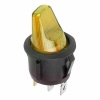 Выключатель клавишный круглый 12V 16А (3с) ON-OFF желтый с подсветкой REXANT
