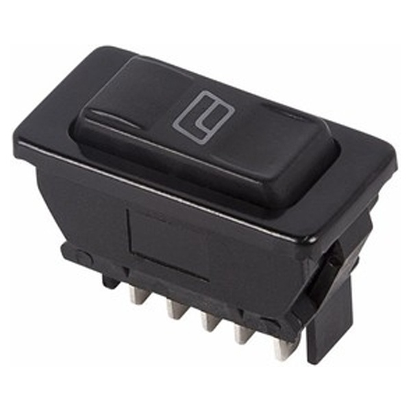 Выключатель (стеклоподъемника) клавишный 12V 20А (5с) (ON)-OFF-(ON) черный с подсветкой REXANT