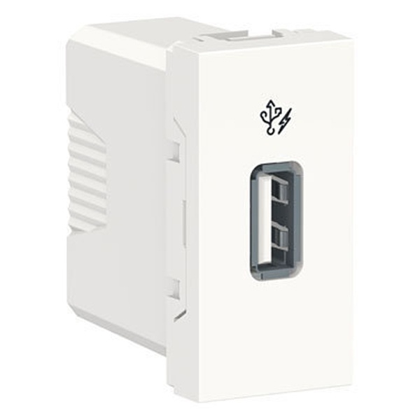 Розетка зарядная USB, 5 В / 1000 мА SE Unica Modular, 1 модуль белый