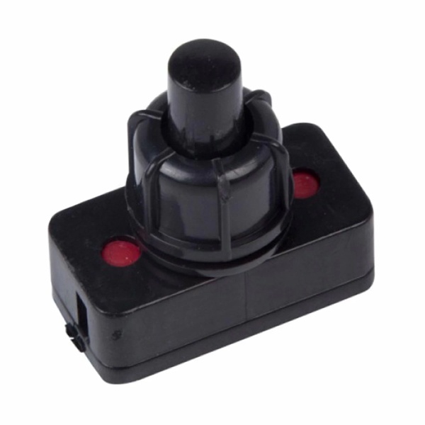 Выключатель-кнопка 250V 1А (2с) ON-OFF черный (для настольной лампы) REXANT