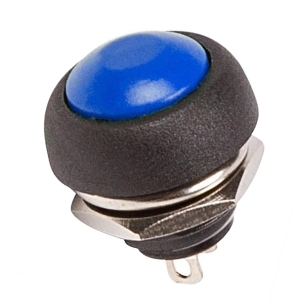 Выключатель-кнопка 250V 1А (2с) (ON)-OFF без фиксации синяя Micro REXANT