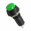 Выключатель-кнопка 250V 1А (2с) ON-OFF зеленая Micro REXANT