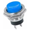 Выключатель-кнопка металл 250V 2А (2с) (ON)-OFF d16.2 синяя REXANT