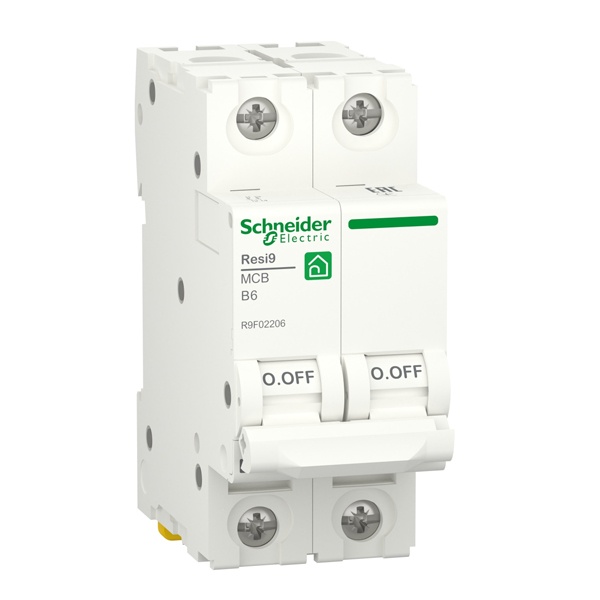 Автоматический выключатель Schneider Electric RESI9 2П 6А В 6кА 230В 2м (автомат электрический)