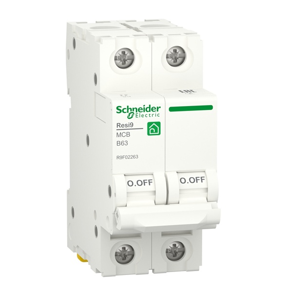 Автоматический выключатель Schneider Electric RESI9 2П 63А В 6кА 230В 2м (автомат электрический)