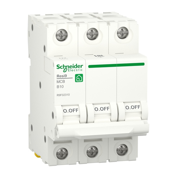 Автоматический выключатель Schneider Electric RESI9 3П 10А В 6кА 230В 3м (автомат электрический)