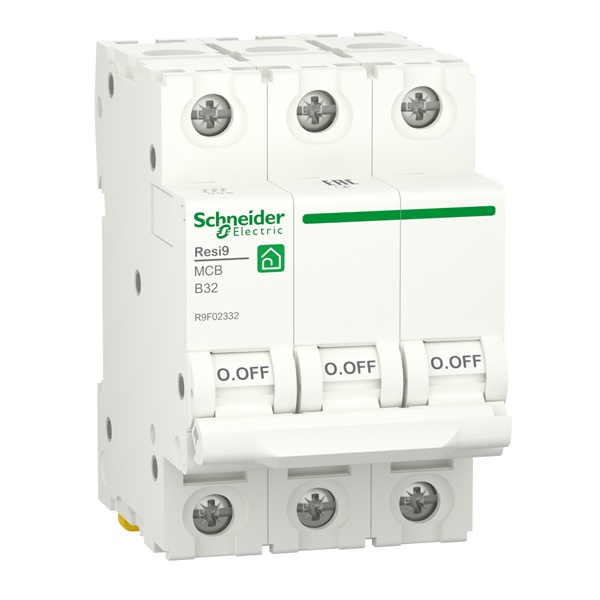 Автоматический выключатель Schneider Electric RESI9 3П 32А В 6кА 230В 3м (автомат электрический)