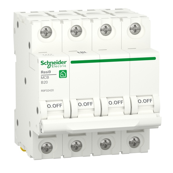 Автоматический выключатель Schneider Electric RESI9 4П 20А В 6кА 230В 4м (автомат электрический)