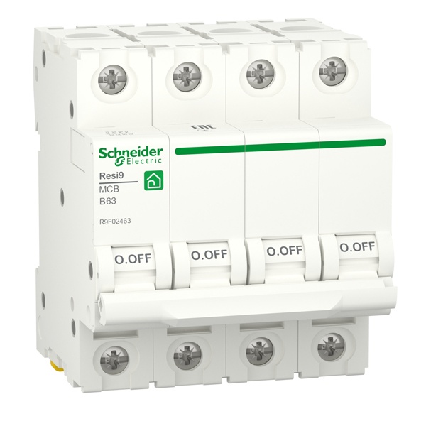 Автоматический выключатель Schneider Electric RESI9 4П 63А В 6кА 230В 4м (автомат электрический)