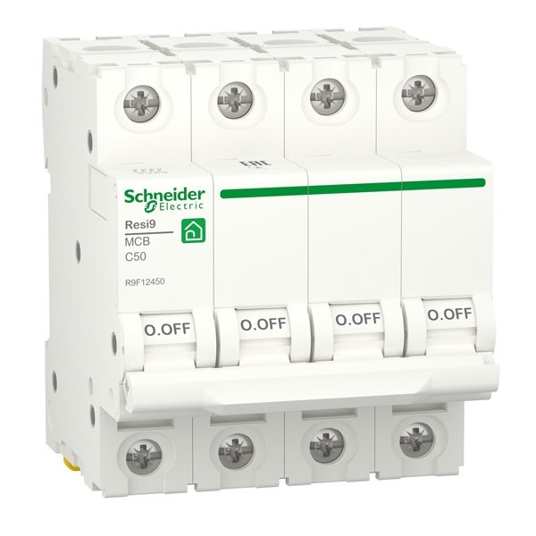 Автоматический выключатель Schneider Electric RESI9 4П 50А С 6кА 230В 4м (автомат электрический)