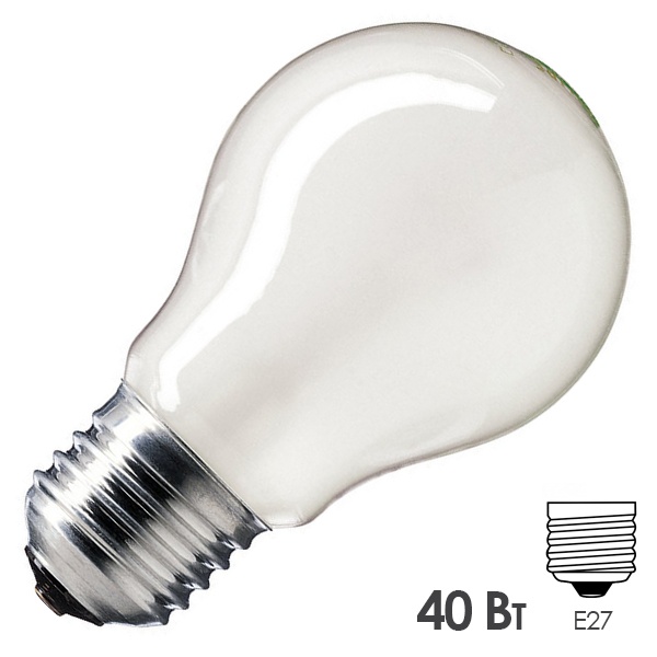 Лампа накаливания Standard A55 FR 40W 230V E27 матовая Philips