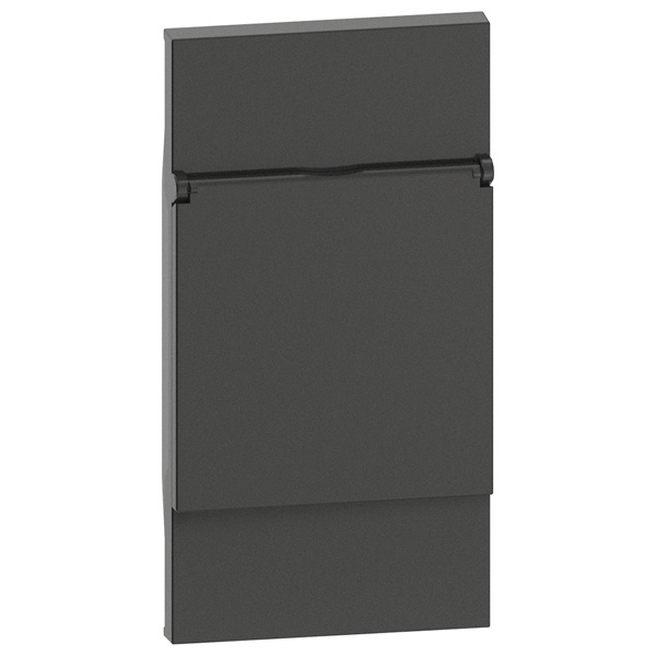 Лицевая панель с крышкой для розеток 2К+З немецкого стандарта К_4141 2м BTicino Living Now черный