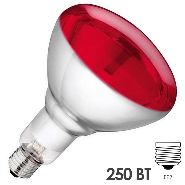 Лампа инфракрасная LightBest ERK R125 250W 220-240V E27 Red