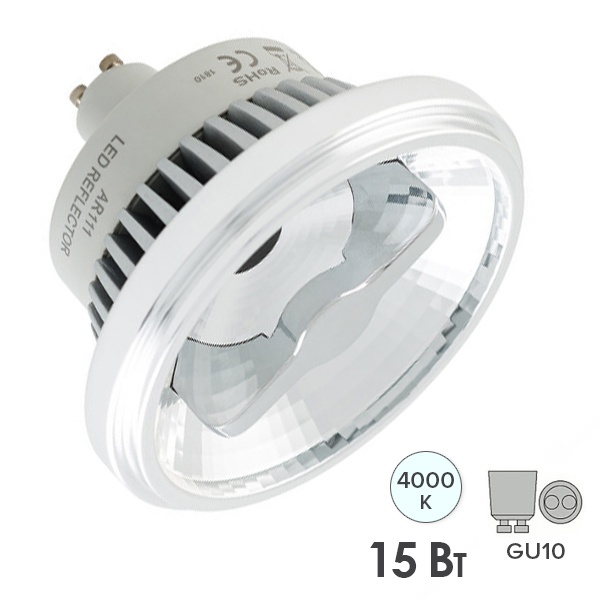 Лампа AR111-FORT-GU10-15W-DIM Day4000 (Reflector, 24 deg, 230V) (ARL, Металл) 4000K 950Lm Arlight