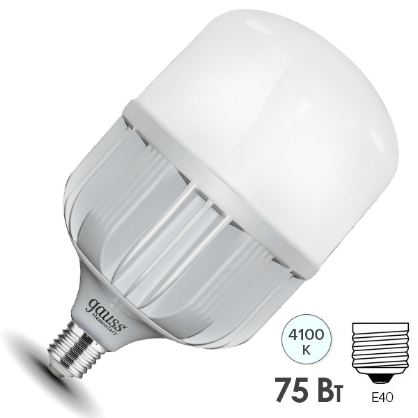 Лампа светодиодная LED Elementary T140 75W 4100K 180-240V E40 7000lm Promo Gauss