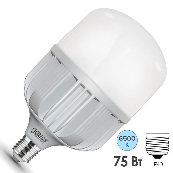 Лампа светодиодная LED Elementary T140 75W 6500K 180-240V E40 7000lm Promo Gauss