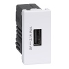 Зарядное устройство 1 модуль USB тип А 5VDC 2,1А 22,5х45мм Simon K45, белый