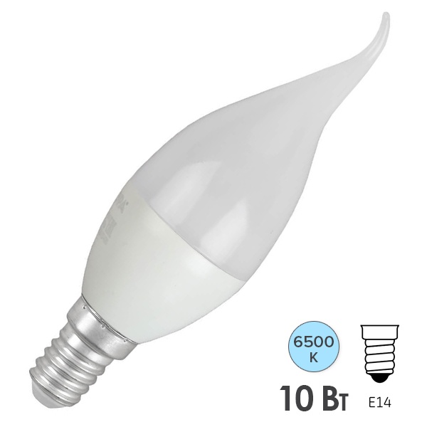 Лампа светодиодная свеча на ветру ЭРА LED BXS 10W 865 E14 R холодный свет (5056306085949)