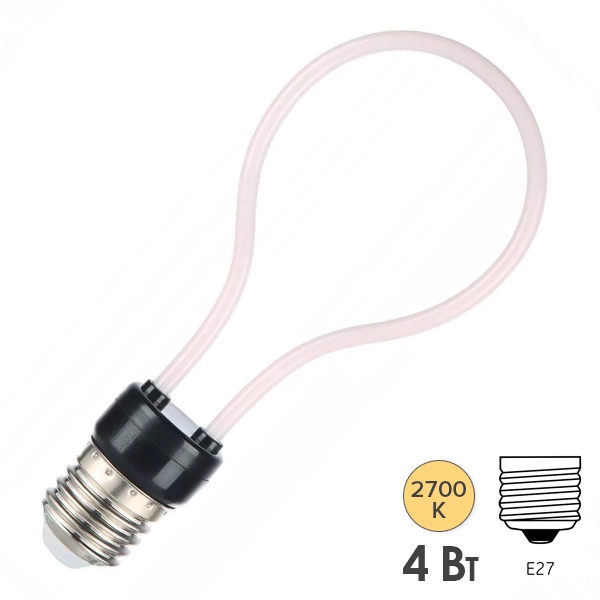 Лампа Gauss Filament Artline А72 4W 330lm 2700К Е27 milky LED